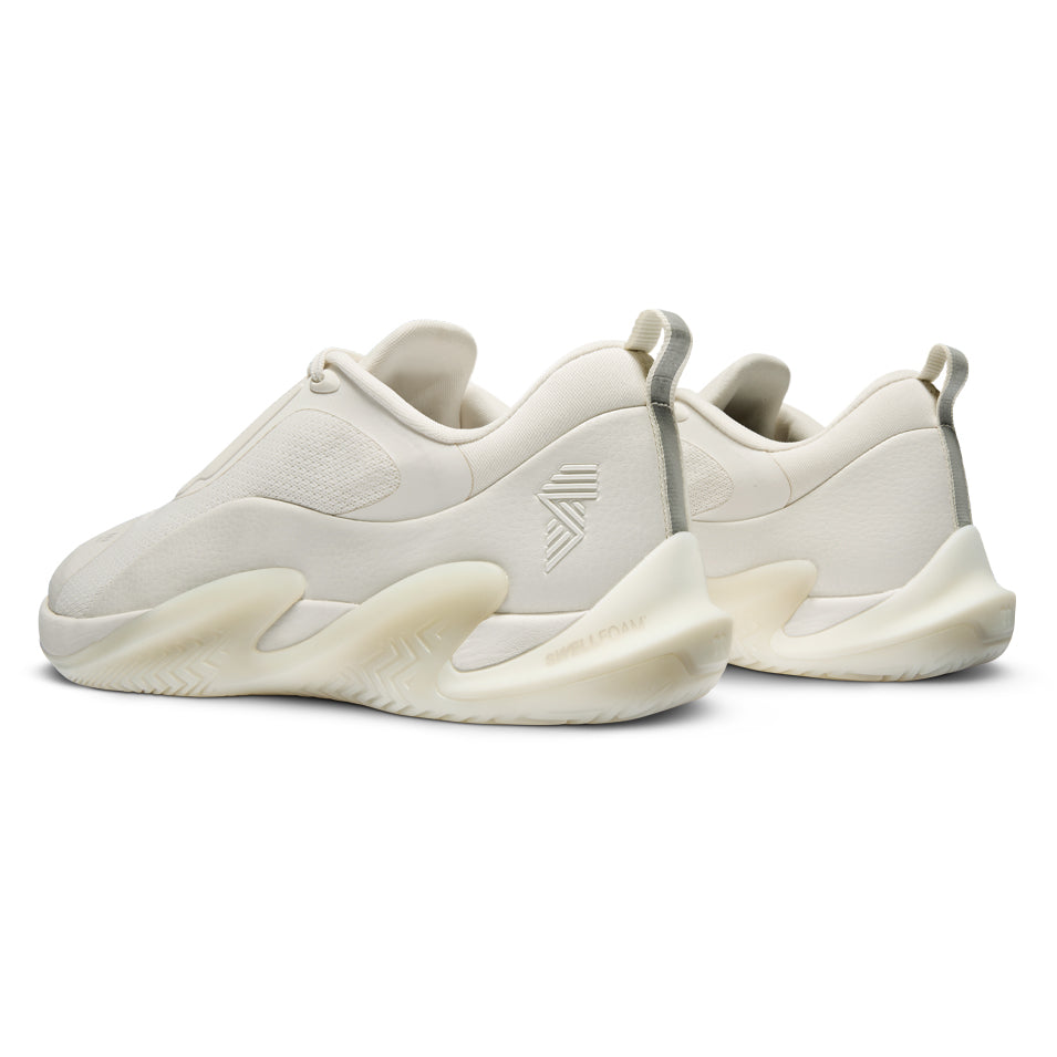 Off-white athletic shoes.